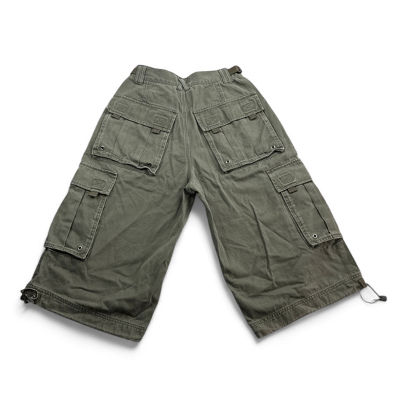 Vintage MT:2 Cargo Shorts Mens 27 Green Military Raver Baggy Parachute 90s - Picture 2 of 10
